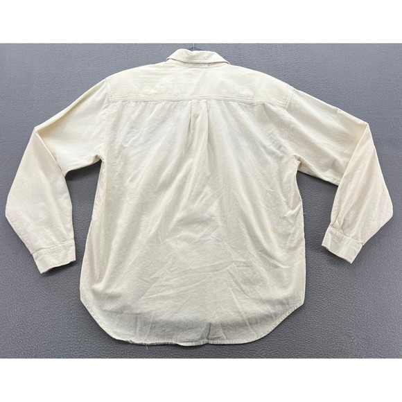VTG Ultra Shirt Womens Cream Cotton Cat Embroidered Button Down Sz Large - Picture 8 of 9